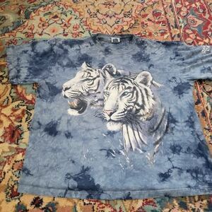 Rainforest Cafe White Tiger Tie-Dye T-Shirt Downtown Disney Size XL